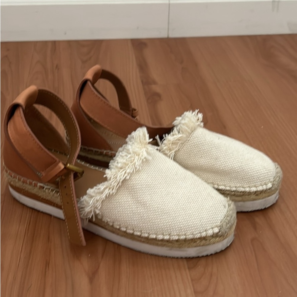 See by Chloe Glyn flat espadrilles white canvas